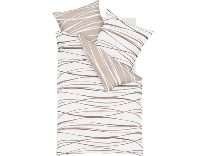 Kaeppel Mako Satin Bettwäsche mit Reißverschluss 155x220 80x80 (584 Natur)