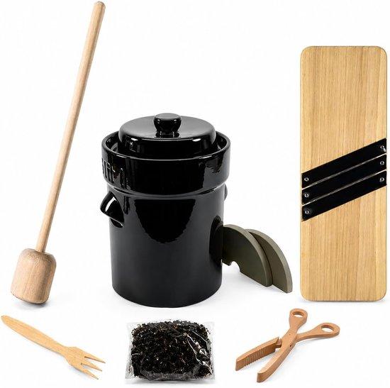 Starter-Set für Sauerkraut, 10 Liter - braun, modern - Komplettset - Stellen Sie Ihr eigenes Sauerkraut her - m-winkel