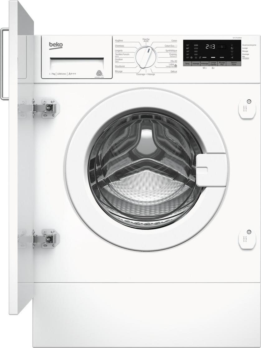 Beko WITC7612B0W, Frontlader, 7 kg, B, 71 dB, 1200 RPM, C