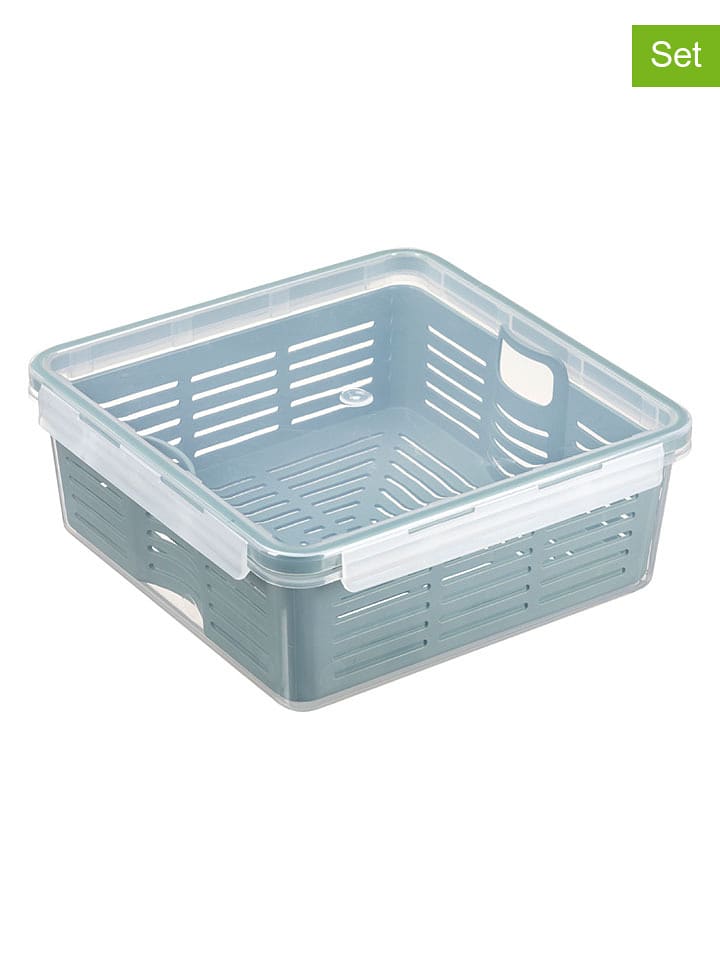 Plast Team 2er-Set. Frischhaltedosen "Amsterdam" in Grau - 2,5 l - onesize