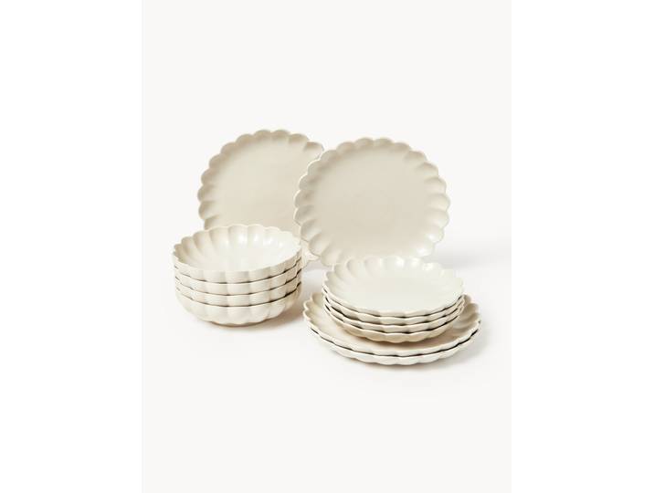 Geschirr-Set Sabina in Blumenform, 4 Personen, 12er-Set