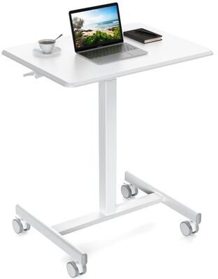 CoolArea Small Mobile Rolling Standing Desk, Rolling Desk, Laptop Computer Cart for Home Office Bedroom Writing Study