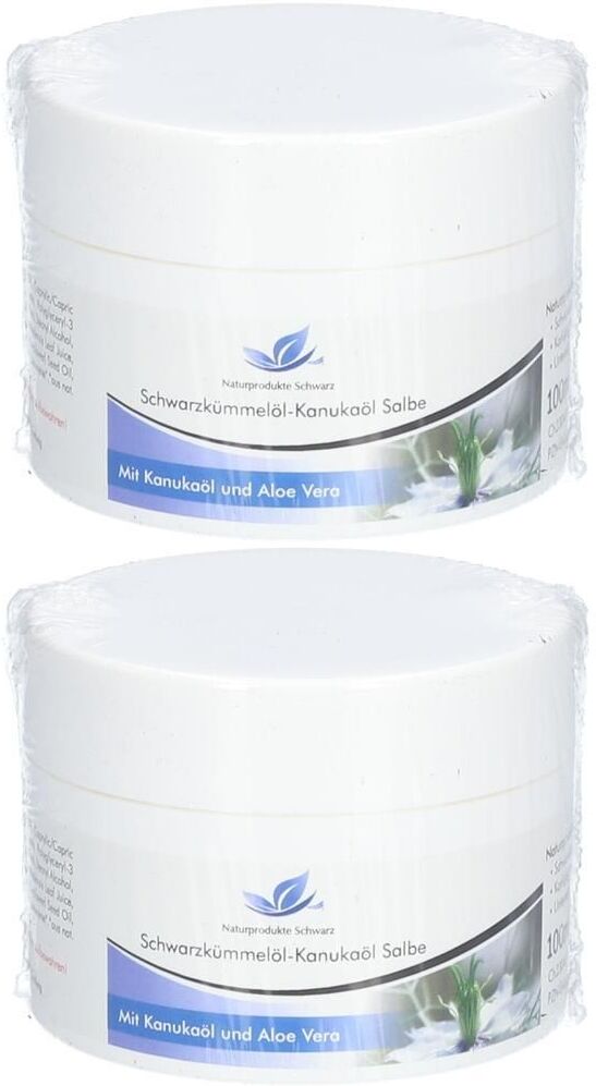 Naturprodukte Schwarz Schwarzkümmelöl Kanukaöl Salbe 2x 2x100 ml