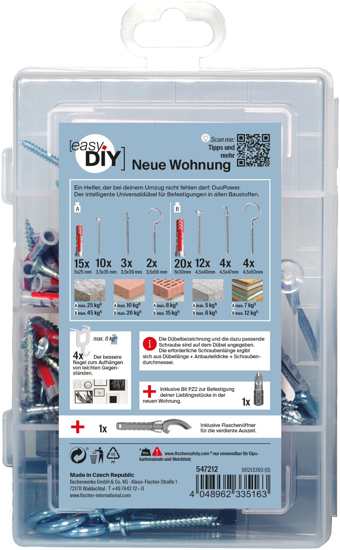 fischer Neue Wohnung easyDIY Box + Schraube (76 Teile) (547212)