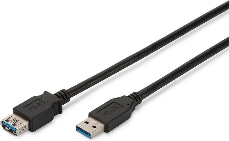 DIGITUS USB 3.0 verlengkabel Type A mannelijk naar vrouwelijk, 3,0 meter, zwart (AK-300203-030-S)