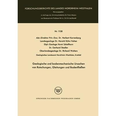 Geologische und bodenmechanische Ursachen von Rutschungen, Gleitungen und Bodenfließen, Taschenbuch von Herbert Karrenberg,Harald Kühn-Velten,Horst