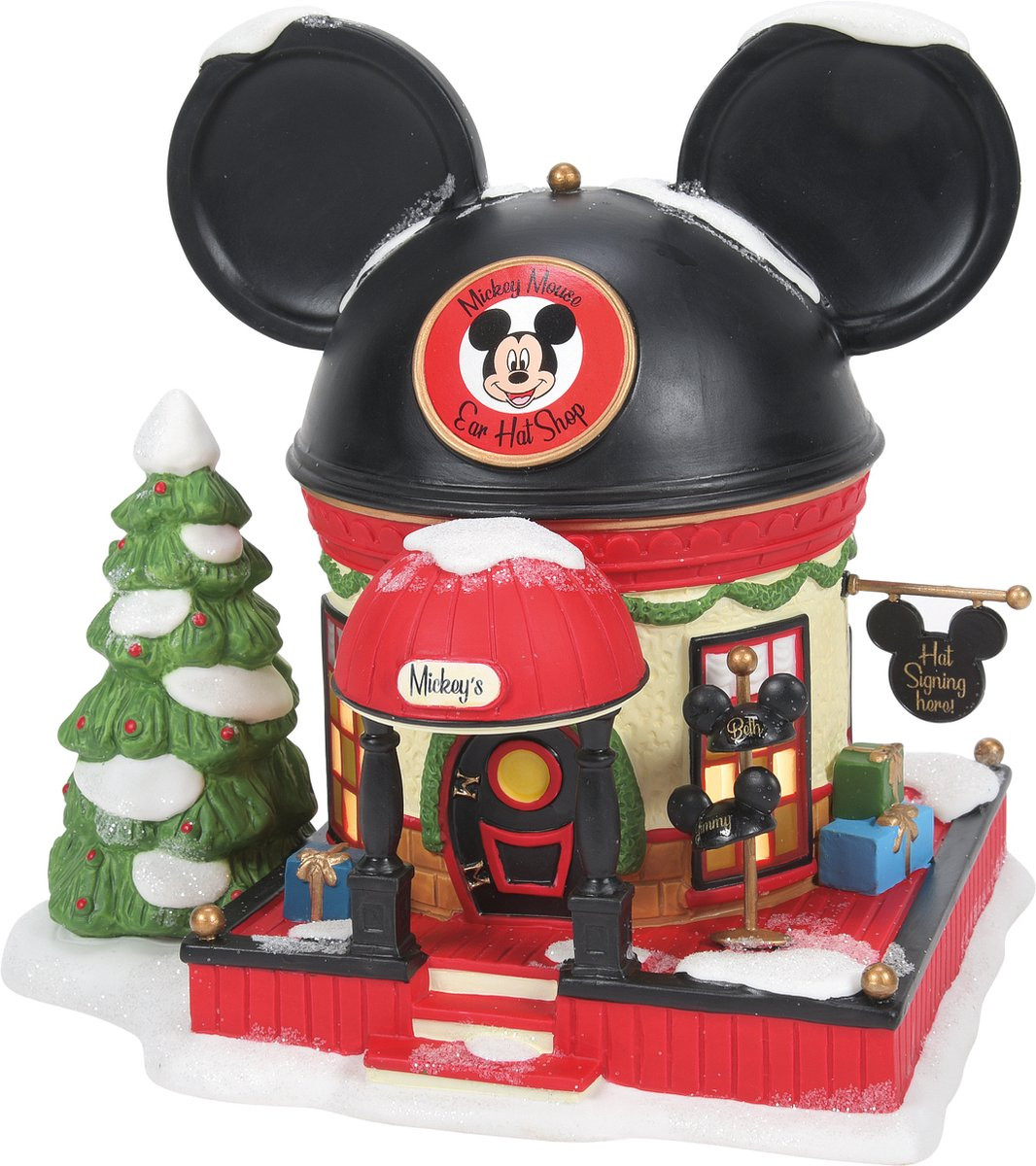 Department 56 Mickey Mouse Ear Hat Shop Kerstdecoratie voor op tafel