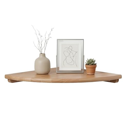 Relaxdays Hoekplank Walnotenhout Bruin B/D/H: 40 x 40 x 3 cm