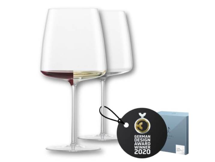 Zwiesel Glas Weingläser Simplify samtig & üppig (2 Stk) in Handarbeit mundgeblasene Weingläser für Rot- & Weißwein, hochwertige Tritan®-Kristallgläser für Wein