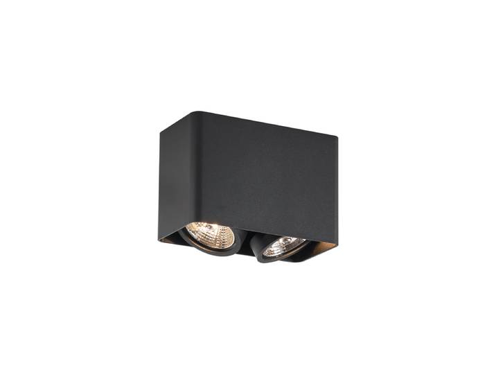 Spot design noir GU10 70mm 2 lumières orientable et inclinable -