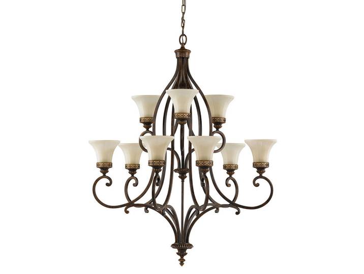 Elstead Lighting Kronleuchter, Braun, Metall, Glas, 129 cm, RoHS, Lampen & Leuchten, Innenbeleuchtung, Kronleuchter