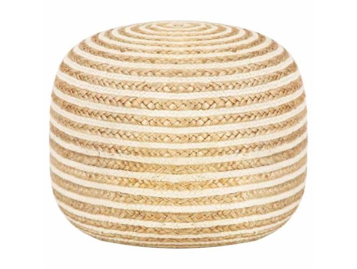 Makastle Sitzpuff aus Jute mit EPS-Perlen Füllung, Braun, 45 x 30 cm, Rund, Handgefertigt