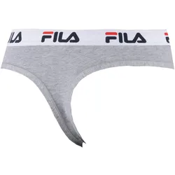 FILA Damen Strings, Vorteilspack - Regular Waist, breiter Logo-Bund, Baumwolle, einfarbig grau / XS / 2 Strings (1x2P)