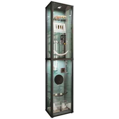 Standvitrine VCM "Holz Glas Stand Vitrine Sammelvitrine Kavisa XL", schwarz, B:50cm T:38cm, Obermaterial: 100% Holz Wood., Schränke, Standvitrine