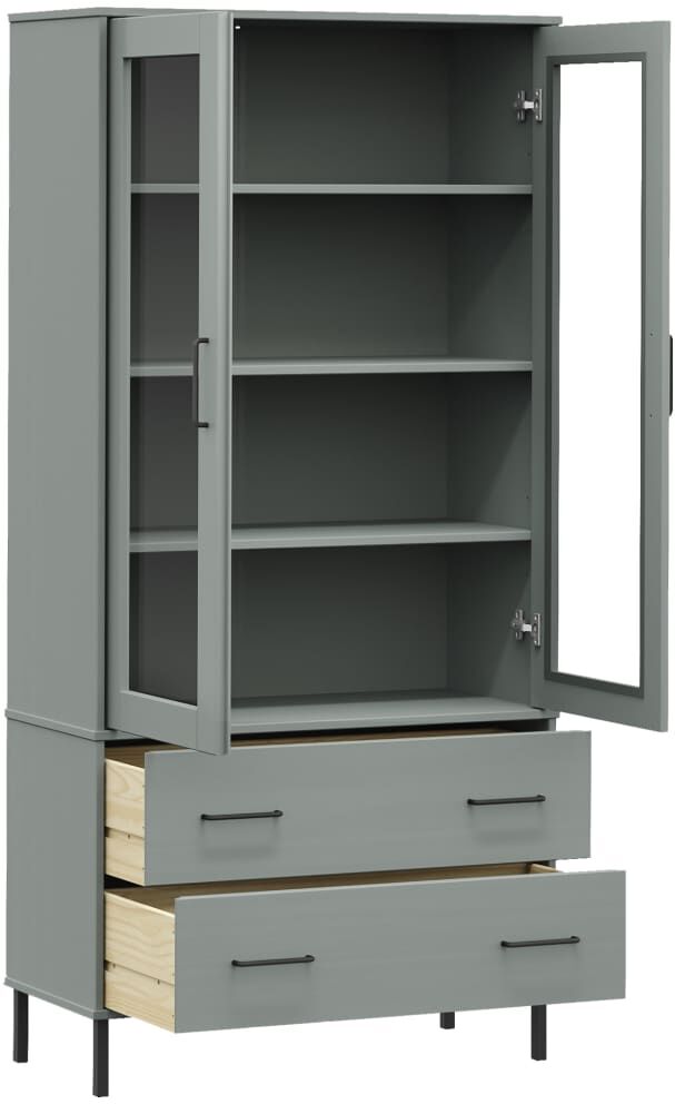 vidaXL Bibliothèque avec pieds en métal Gris 85x35x172,5 cm Bois OSLO