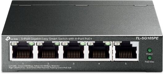 Switch TL-SG105PE 5 Portas Gigabit Smart Managed PoE+ - TP-LINK