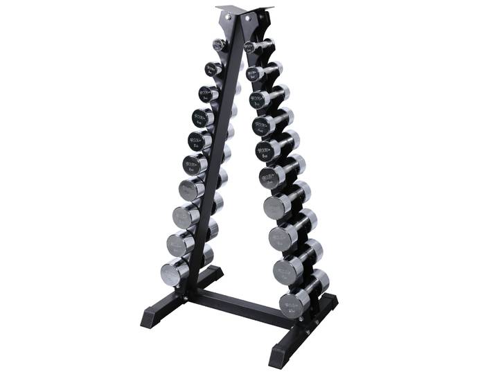 Kurzhanteln ROCK Chrom Komplettset 1-10 kg inkl. Ständer