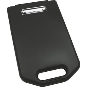Wedo Klemmbrett 576001, A4, Kunststoff, mit Aufbewahrungsfach, schwarz