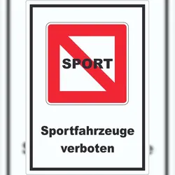 HB-Druck Fahrverbot für Sportboote Symbol und Text Sportfahrzeuge verboten A4 (210x297mm)