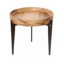 Beistelltisch 'Tom Tailor', rund 46 cm Massivholz, Metall Mango