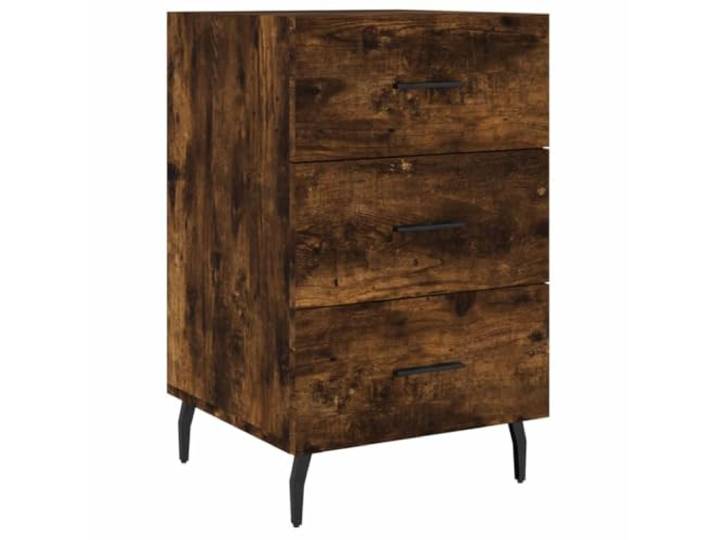LMTYOENFG Nachttisch Räuchereiche 40x40x66 cm Nachtkonsole Modernes Design fürs Schlafzimmer mit praktischem Stauraum, stabilen Metallbeinen und eleganter Holzoptik.