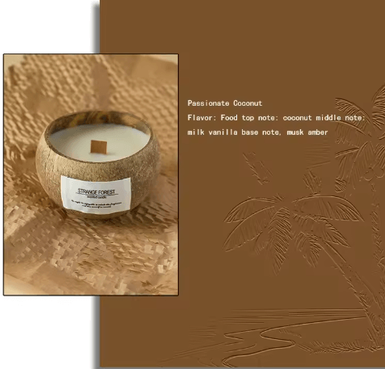 Inspire Picks Coconut Shell Aromatherapy Candle Premium Plant Wax Scented Candle With Essential Oil Fragrance coconut