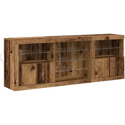 vidaXL Sideboard mit LED-Lichtern, Altes Holz, 181,5 x 37 x 67 cm