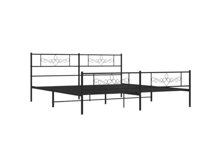 KTHLBRH Doppelbett aus Metall, schwarz, 200 x 200 cm Gestell aus Stahl, Lattenrost inklusive, 30 cm Unterbetthöhe, Montage erforderlich