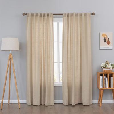 Awesome Home Cotton Blend Light Filtering Textured Back Tab Pair