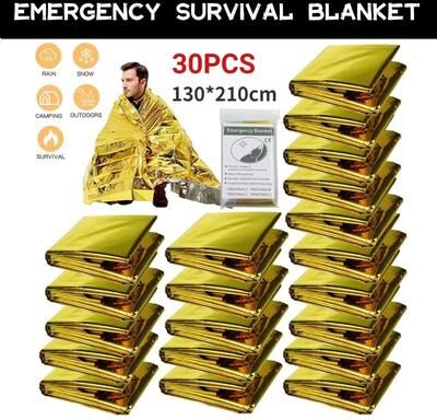 Uplift Essentials Emergency Survival Blanket Gold Silver Thermal Rescue Sheet Waterproof First Aid Outdoor Gear 5pcs silver