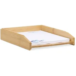 Relaxdays Dokumentenablage stapelbar aus Bambus Hellbraun
