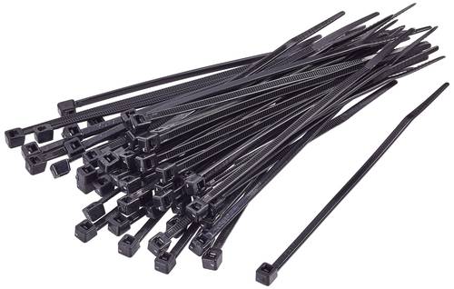 TRU COMPONENTS TC-BT-500-4.8-UVB Kabelbinder 500mm 4.8mm Schwarz UV-Witterungsstabil 100St.