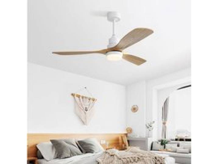 Grand ventilateur plafond 52 pouces 3 pales bois haut débit LED ajustable moteur CC6 vitesses inversable éq VENTILATEUR DE PLAFOND