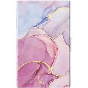 Fintie Visitenkartenetui Premium Slim, Marmor, für 13 Karten, Edelstahl / Kunstleder
