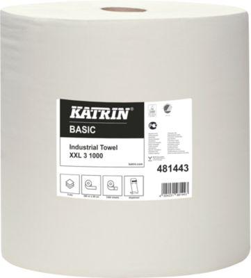Putzpapier KATRIN XXL3, 3-lagig, Tuchgröße ca. 380 x 380 mm, weiß, 1 Rolle mit 1000 Tüchern
