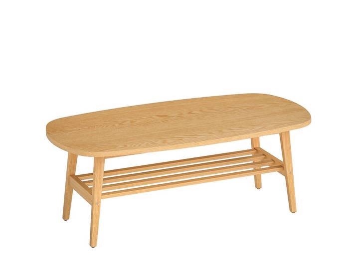 COUCHTISCH Mehrschichtplatte Kautschukbaumholz Naturholz