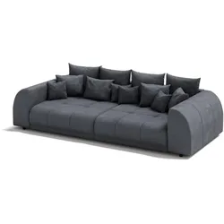 BIGSOFA Levana 5 Sitzer Grau Cord-Stoff