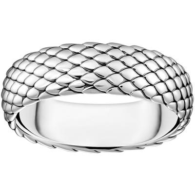 Fingerring THOMAS SABO "Ring Snake Schlangen-Optik" Gr. 56, silber (silberfarben), Fingerringe, Damen, 56, Silber 925 (recycelt), 7mm, Fingerring