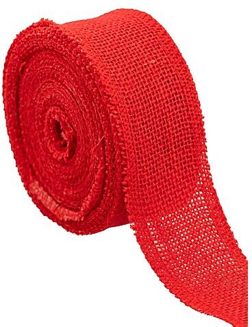 Juteband, rot, 50 mm, 10 Meter
