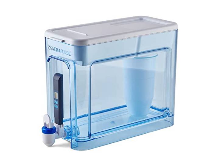 ZeroWater 32 Tassen Ready-Ready-Ready-5-Stufen-Wasserfilterspender, NSF-zertifiziert zur Reduzierung von Blei und PFOA/PFOS, sofortige TDS-Ablesung