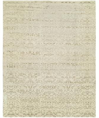 Natori KALATY Modern Ivory Hand-Knotted Wool & Viscose Area Rug