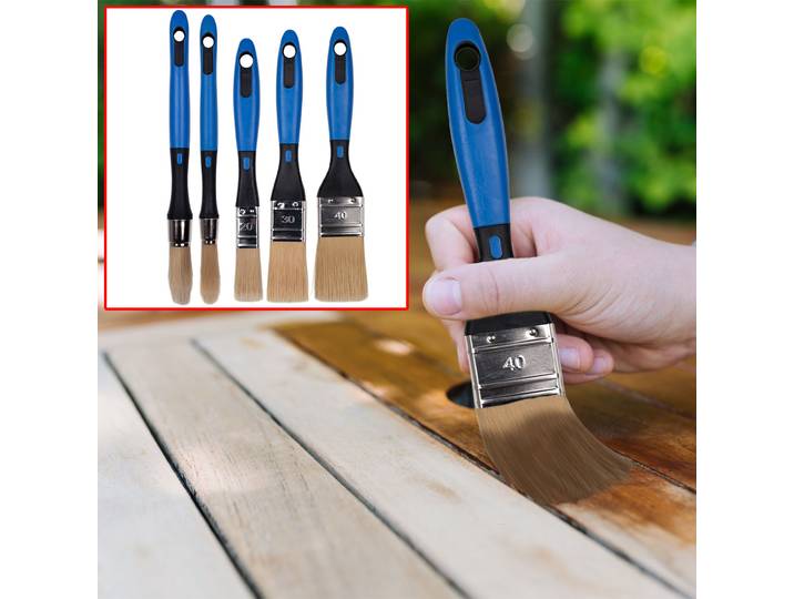 Pinsel-Set, 5-tlg., zum Streichen und Lackieren, 5 Grössen