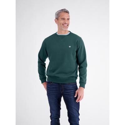 Sweatshirt LERROS, Herren, Gr. L, grün (cedar grün), Sweatware, Obermaterial: 50% Baumwolle, 50% Polyester, normal hüftbedeckend, Rundhals, Bündchen, Sweatshirts Sweatshirt, mit Logo-Badge