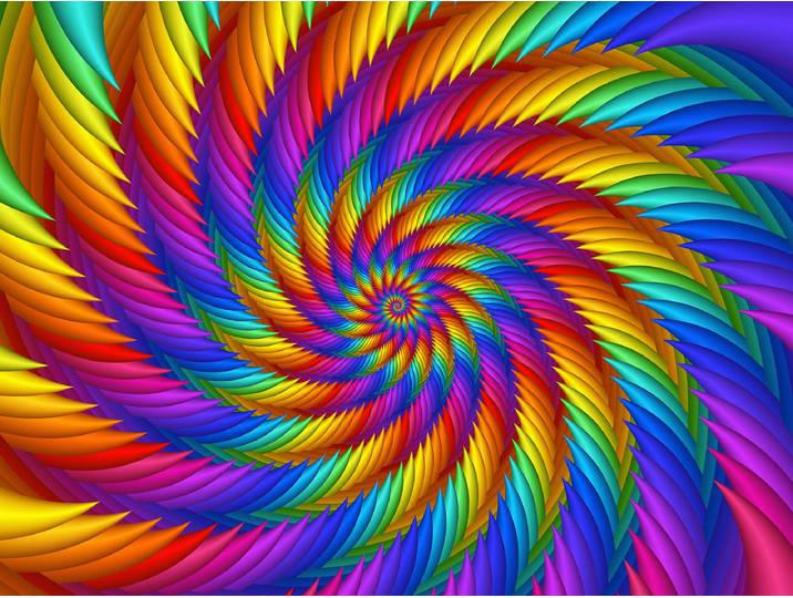 Fototapete PAPERMOON Psychedelische Regenbogensple , bunt, B:3,5m L:2,6m, Vlies, Tapeten, Fototapete