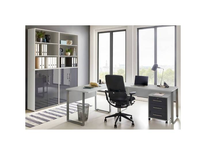Ensemble de bureau XVII 6 élém. Gris/Gris clair/Anthracite brillant