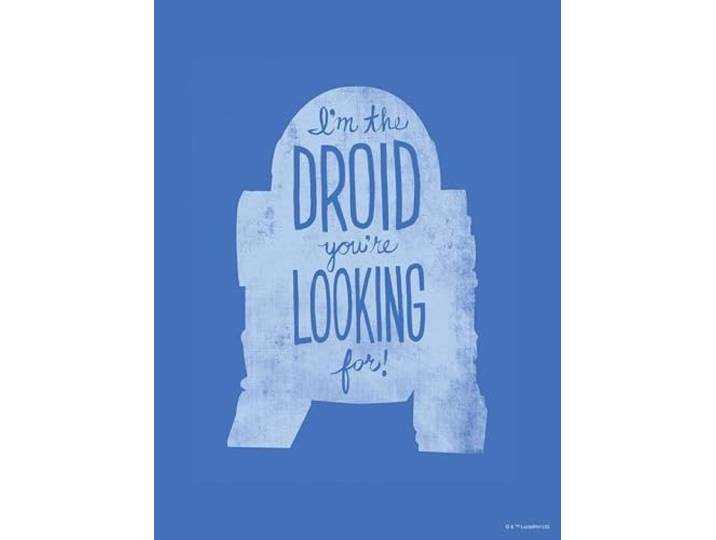 Komar Wandbild - Star Wars Silhouette Quotes R2D2 - Größe: 30 x 40 cm (ohne Rahmen) - Dekoration, Kinderzimmer, Poster, Kunstdruck
