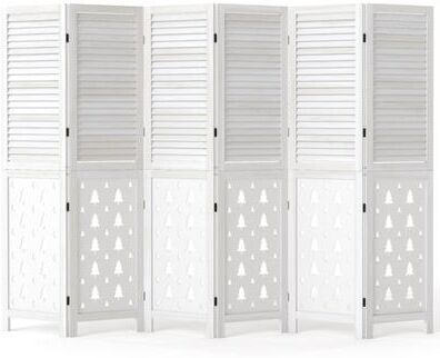 "Costway 67"" Tall Wood Room Divider Indoor Wooden Partition for Room Separation-6 Panels"