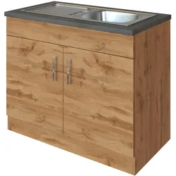 Held Spülenunterschrank mit Spüle ca. 100 cm Eichefarben