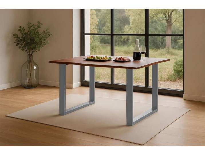 SAM® Baumkantentisch Roxette, Akazienholz, Baumkante, Metallgestell verschiedene Formen