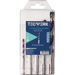 Tecwerk Holzspiralbohrersatz D.3,4,5,6,7,8,9,10mm 8tlg.CV-Stahl